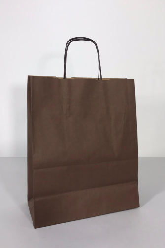 25x12x31 Baskılı Kraft Kağıt Çanta Kahverengi