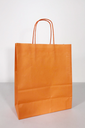 25x12x31 Baskılı Kraft Kağıt Çanta Turuncu