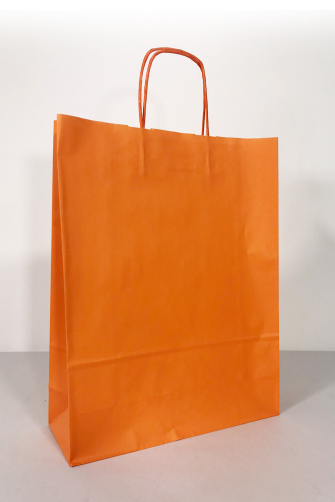 32x12x41 Baskılı Kraft Kağıt Çanta Turuncu