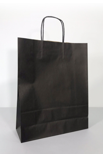32x12x41 Baskılı Kraft Kağıt Çanta Siyah