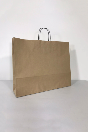 50x13x40.5 Baskılı Kraft Kağıt Çanta Kahve