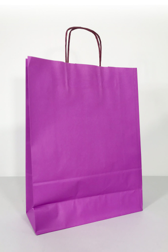 32x12x41 Baskısız Kraft Kağıt Çanta Mor